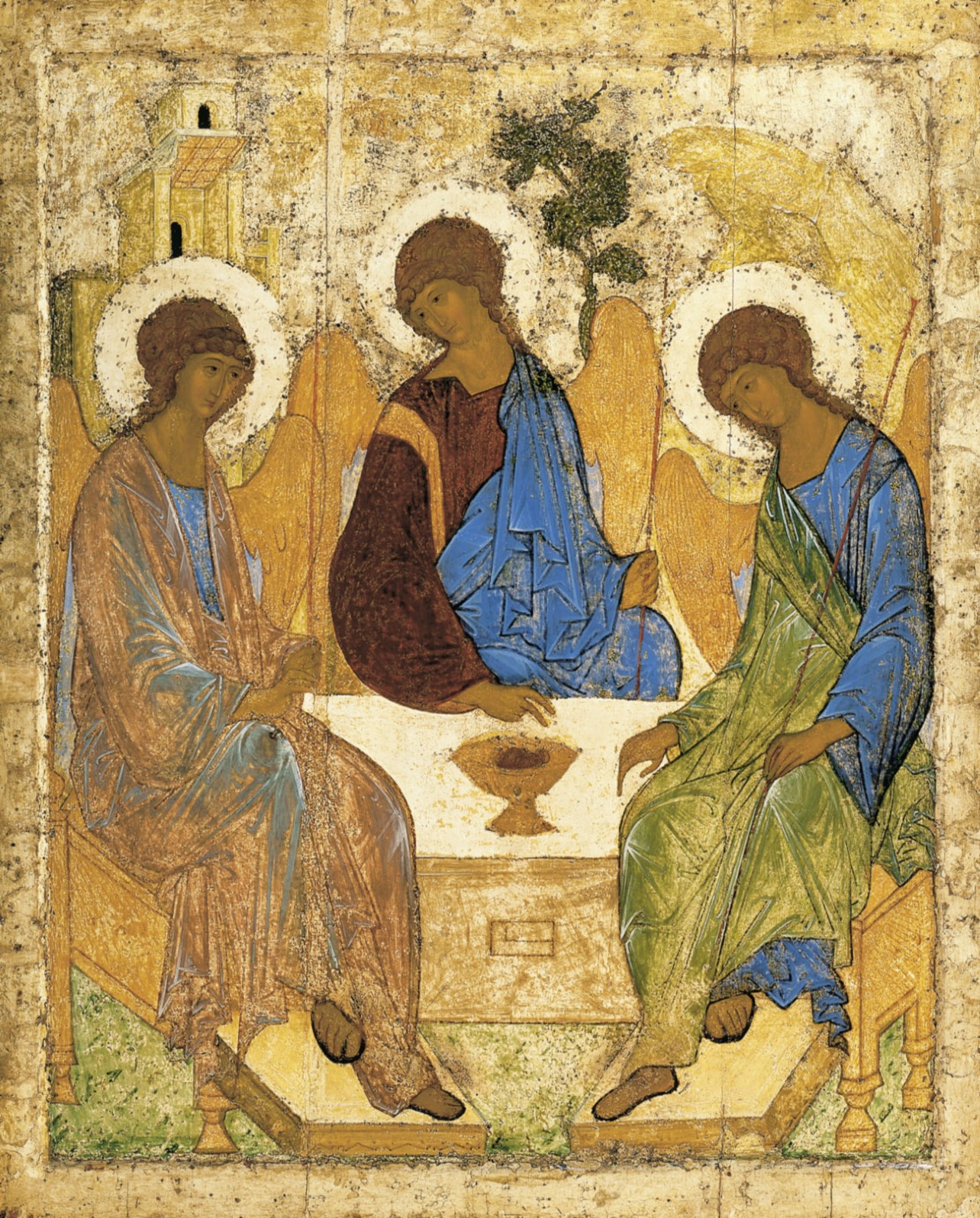 Hospitality of Abraham (between 1408-1425) by Andrei Rublev.
