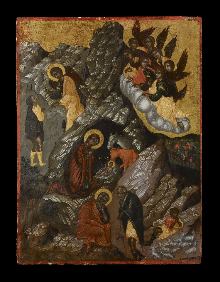 Icon with the Nativity of Christ (17th century) by Konstantinos Tzanes Bournialis; image by the British Museum