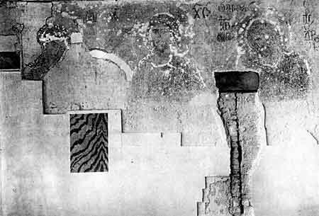 Deesis mosaic at the Hagia Sophia cathedral emerging during restoration in 1934