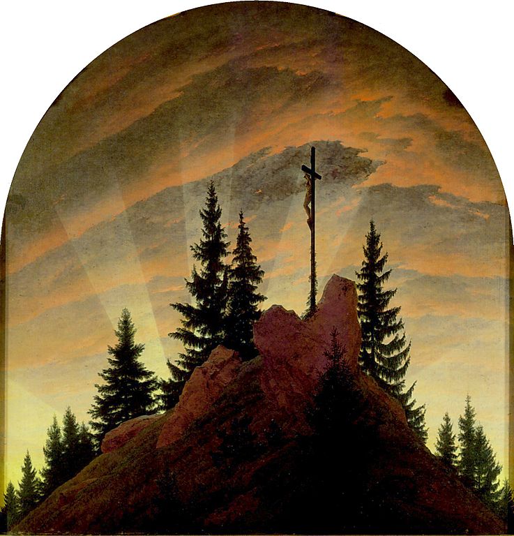 Cross in the Mountains — altarpiece Tetschen (1807-1808) by Caspar David Friedrich