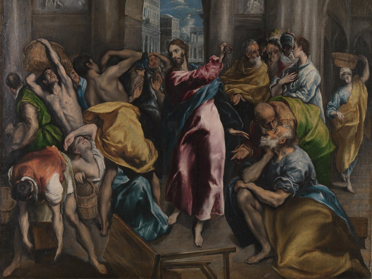 Christ Driving the Traders from the Temple (probably before 1570) by El Greco (1541-1614)