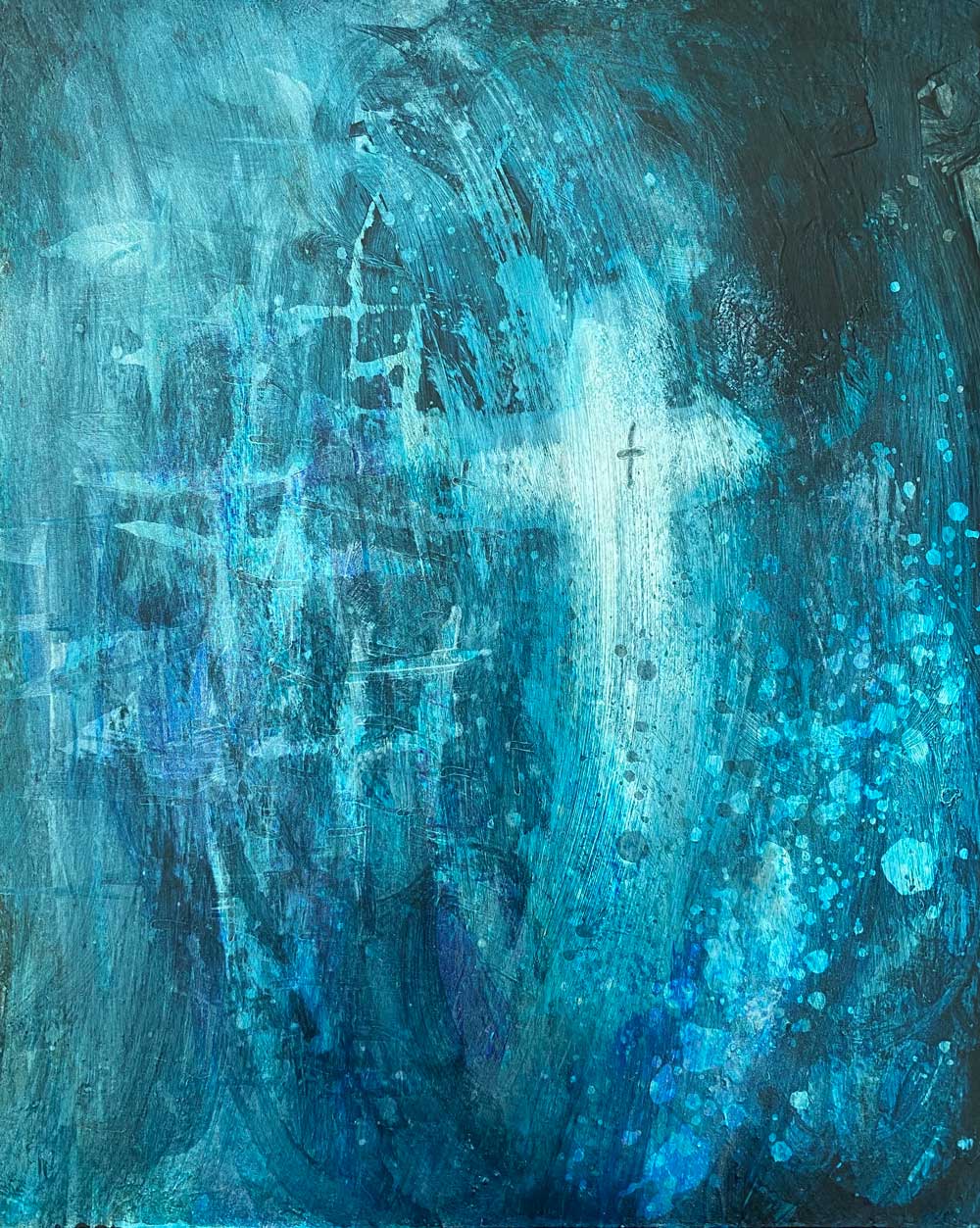 Abstract painting from the Fifth Sunday of Lent, 2020 by Michelle L Hofer