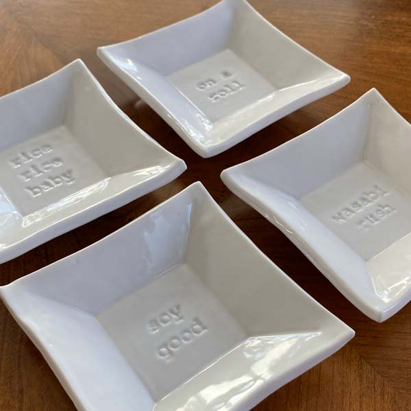 Sushi Dish Set in gloss white by Michelle L Hofer