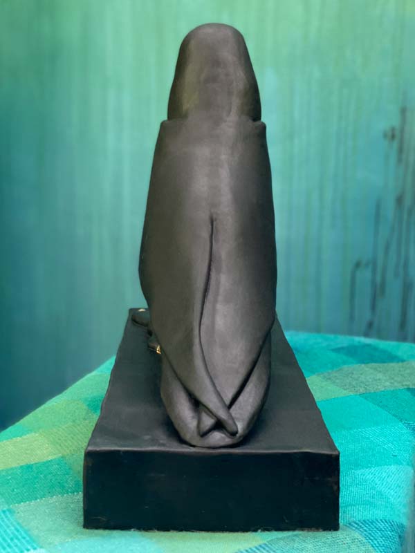 Ceramic raven sculpture in matte black and 22K gold details - custom order - Michelle L Hofer | Birch Tree Studio